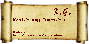 Komlóssy Gusztáv névjegykártya