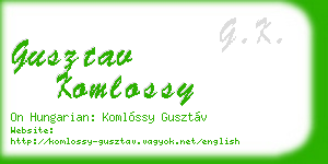 gusztav komlossy business card