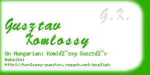 gusztav komlossy business card